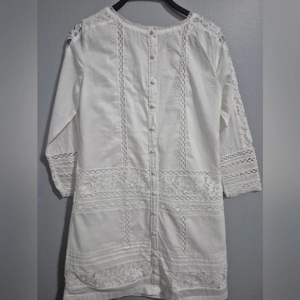 Abercrombie & Fitch White Lace Y2K girly fairy core eyelet lace Dress XS NWT - Picture 2 of 11